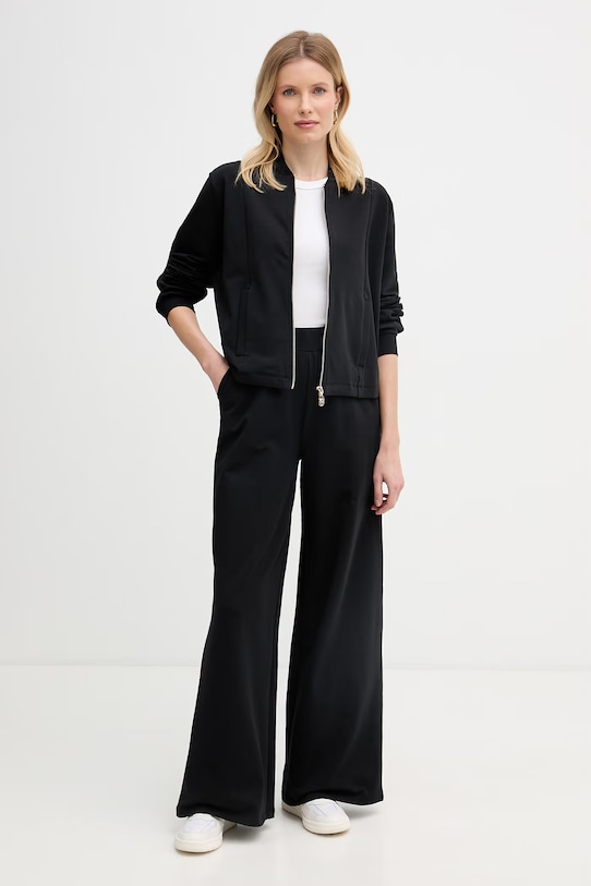 Liu Jo komplet dresowy damski bawełniany z elastanem czarny TA6222.FS090