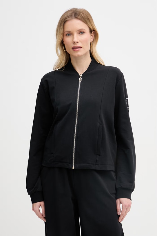 Odzież Liu Jo komplet dresowy damski bawełniany z elastanem TA6222.FS090 czarny