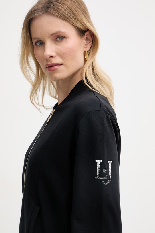 Liu Jo komplet dresowy damski bawełniany z elastanem TA6222.FS090 czarny