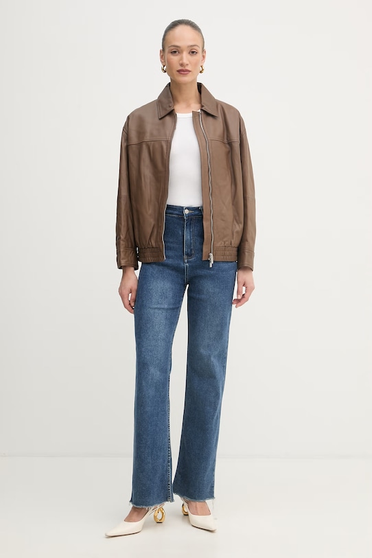 Marella krátka bunda dámska kožená MLMVERTICE 2613441015200 hnedá SS26