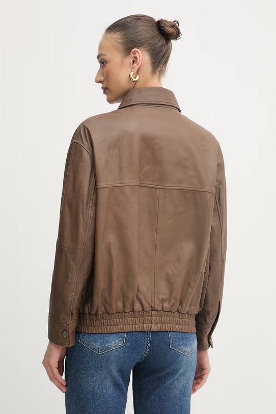 Oblečenie Marella krátka bunda dámska kožená MLMVERTICE 2613441015200 hnedá