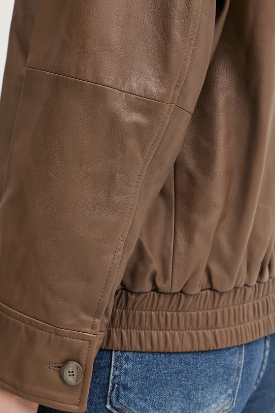 Marella krótka kurtka damska skórzana MLMVERTICE 2613441015200 brązowy