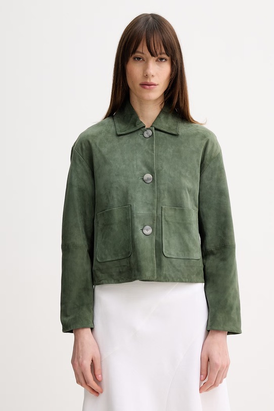Marella krótka kurtka damska zamszowa MLMECCESSO zielony 2613441035200