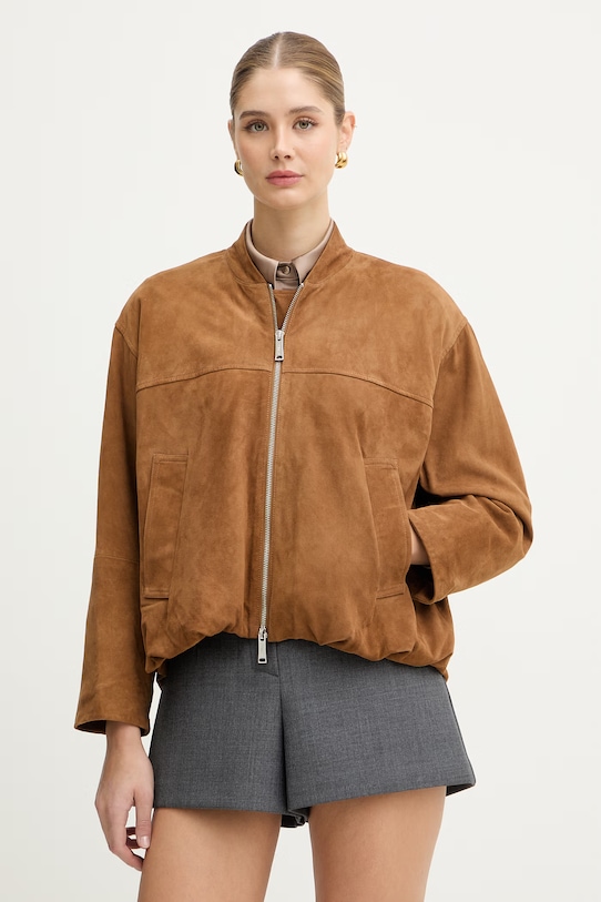 Semišová bunda Marella ORATA oversize hnědá 2613441074200