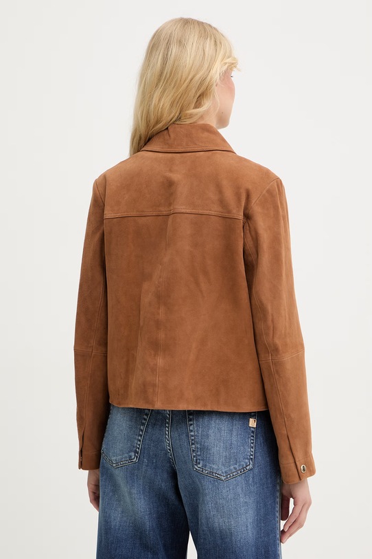 Odzież iBlues krótka kurtka damska zamszowa COSETTA 2617441031200 brązowy