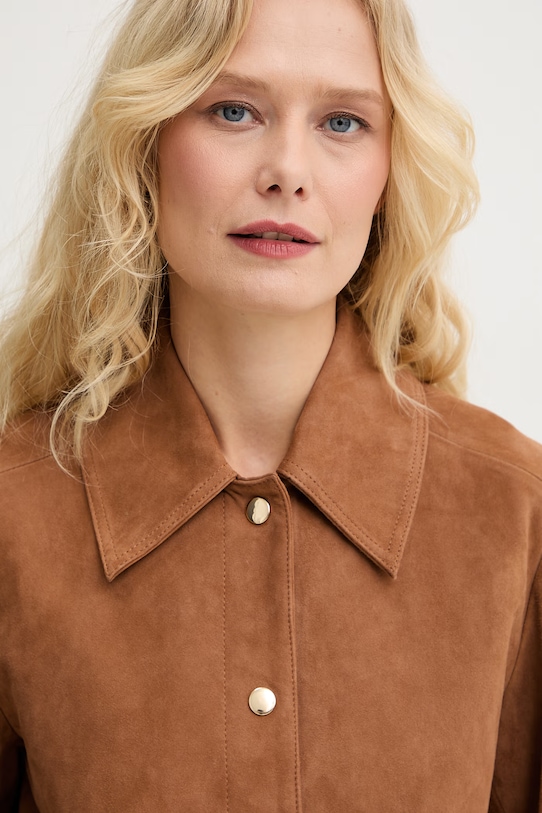 iBlues krótka kurtka damska zamszowa COSETTA brązowy 2617441031200