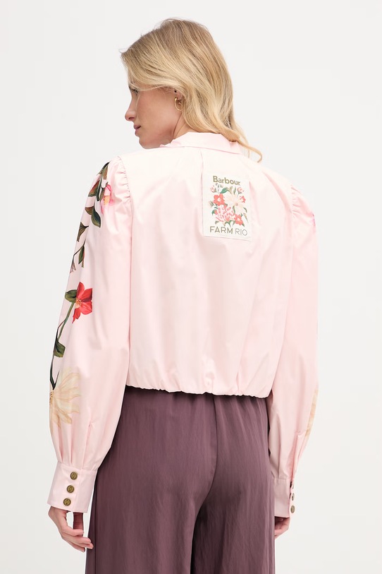 Oblečení Barbour přechodová bunda dámská x Farm Rio LSP0334 růžová