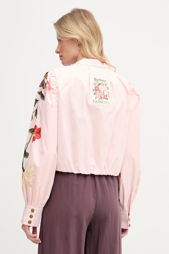 Oblečení Barbour přechodová bunda dámská x Farm Rio LSP0334 růžová