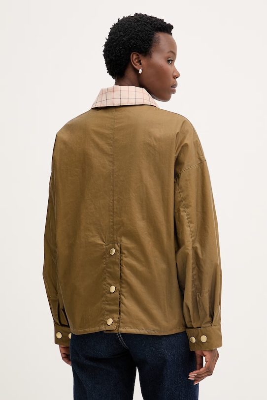 Odzież Barbour krótka kurtka damska bawełniana Launton LWX1535 beżowy