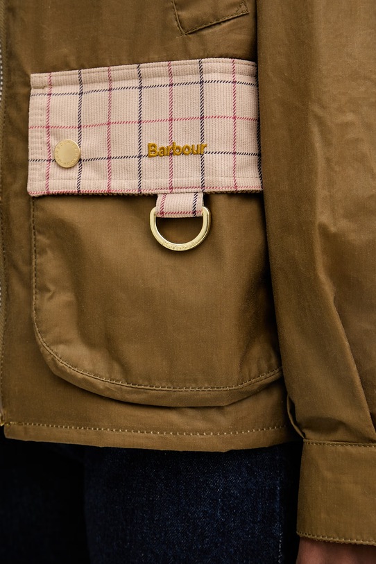 Barbour krótka kurtka damska bawełniana Launton LWX1535 beżowy