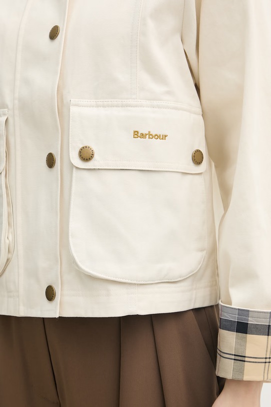 Barbour krótka kurtka damska bawełniana LCA0377 beżowy