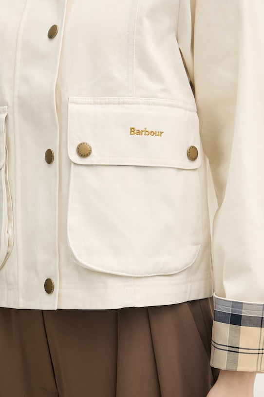 Barbour krótka kurtka damska bawełniana LCA0377 beżowy