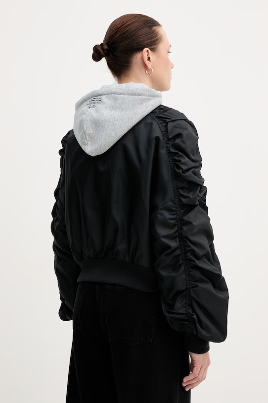 Odzież Alpha Industries kurtka Short Hooded Bomber Light W 266000 czarny