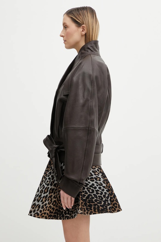 Rotate kurtka skórzana 1155781667 brązowy SS26