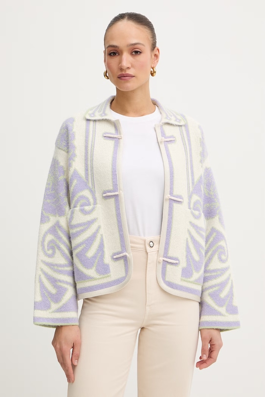 Forte Forte kardigan z dodatkiem alpaki beżowy 14506.my.coat