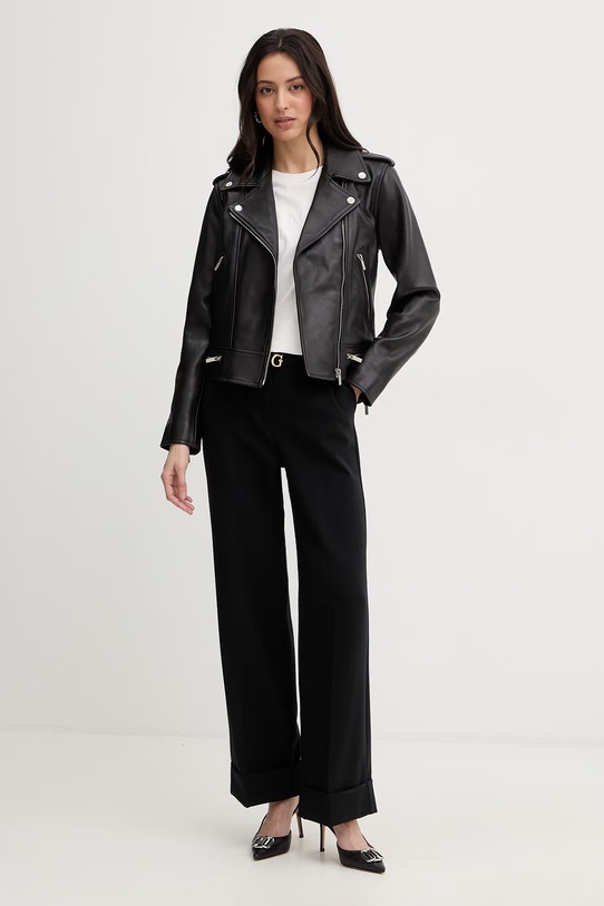 Twinset Γυναικείο δερμάτινο από δέρμα 261TP2010 μαύρο SS26