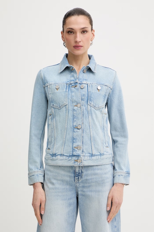 Trussardi kurtka jeansowa bez kaptura niebieski R4006000012N