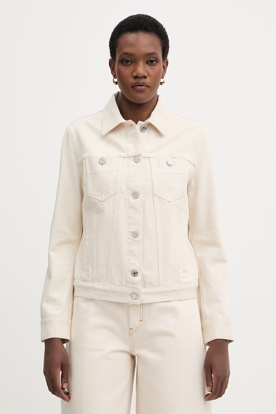 Trussardi kurtka jeansowa damska bawełniana beżowy R4006100013N