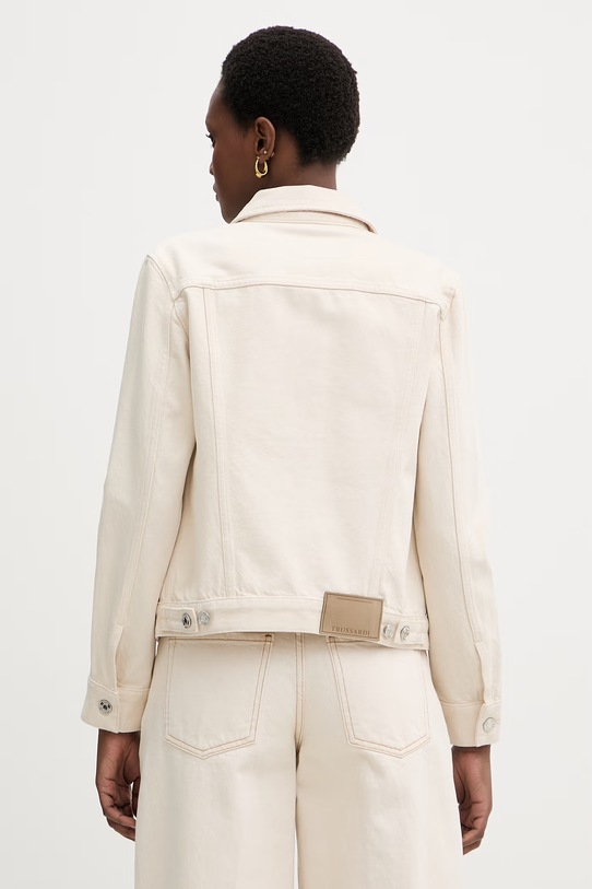 Odzież Trussardi kurtka jeansowa damska bawełniana R4006100013N beżowy
