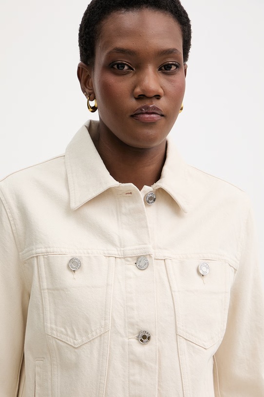 Trussardi kurtka jeansowa damska bawełniana beżowy R4006100013N