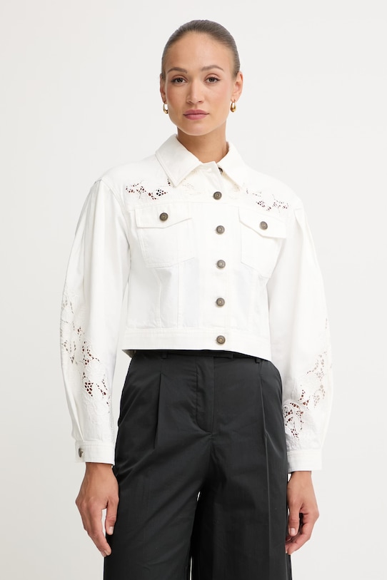 Twinset μπουφάν γυναικείο ντένιμ λευκό 261TT2460