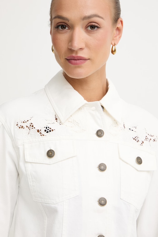 Twinset μπουφάν γυναικείο ντένιμ λευκό 261TT2460