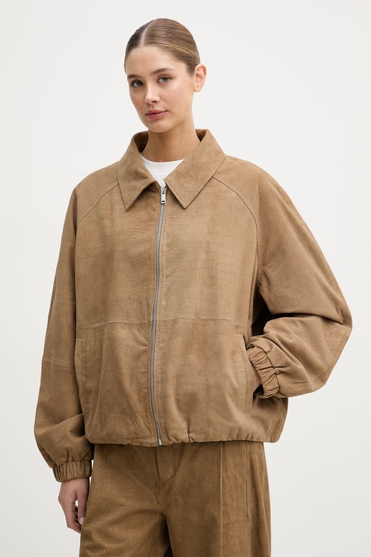 Gestuz kurtka damska skórzana beżowy 10911114