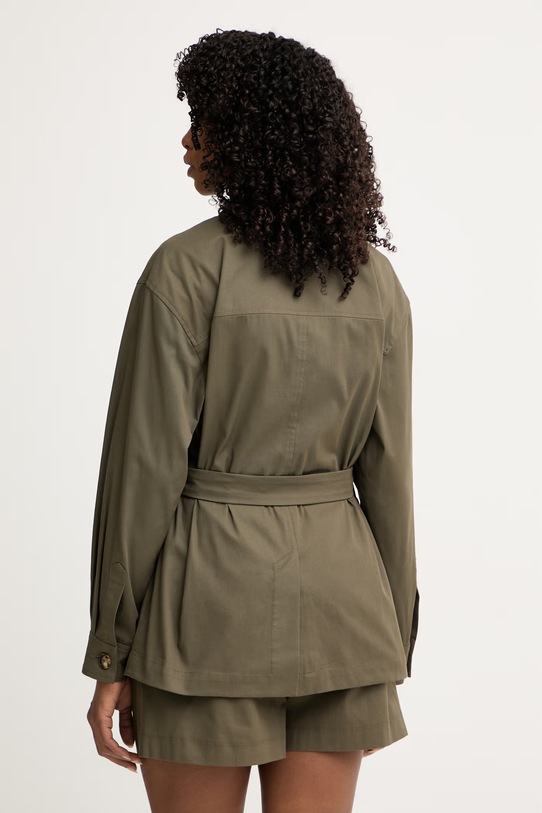 Одяг Luisa Spagnoli куртка жіноча бавовняна з еластаном Vernet 542946 зелений