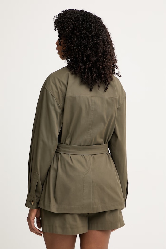 Одяг Luisa Spagnoli куртка жіноча бавовняна з еластаном Vernet 542946 зелений