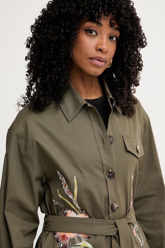 Luisa Spagnoli куртка жіноча бавовняна з еластаном Vernet зелений 542946