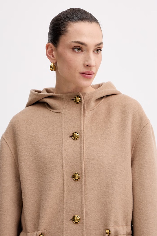 Luisa Spagnoli kurtka damska z wełną Vicinato beżowy 542917