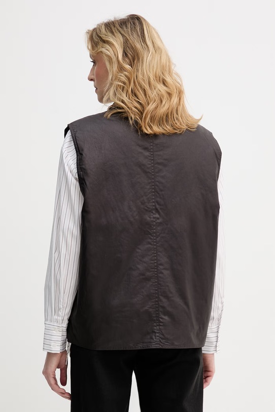 Ρούχα Sisley αμάνικο γυναικείο βαμβακερό 6W09W8014 καφέ