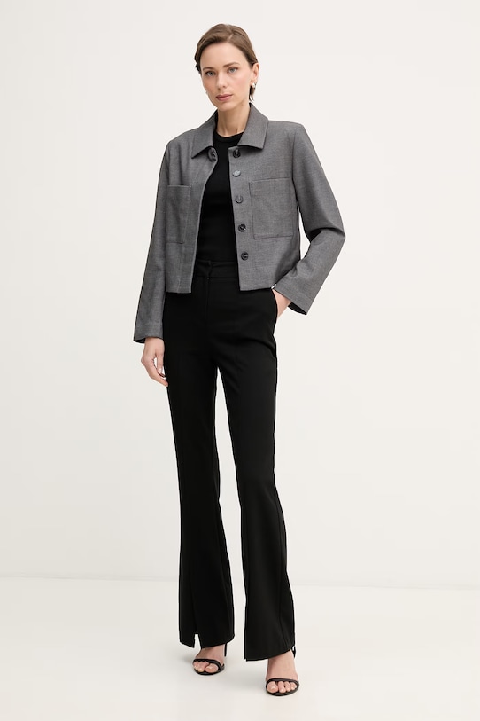 United Colors of Benetton μπουφάν γυναικείο με πρόσμιξη μαλλιού 24T0DN09P γκρί SS26