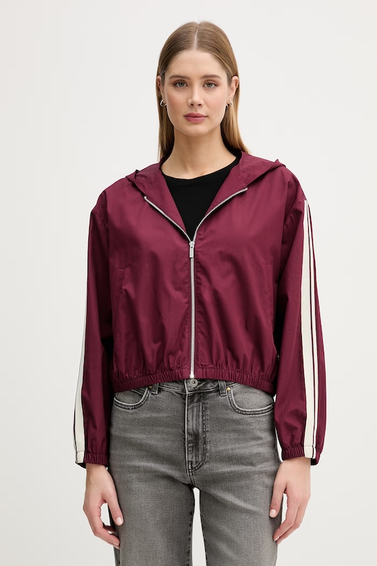 United Colors of Benetton bomberka damska bawełniana bordowy 2Z0SDN09E