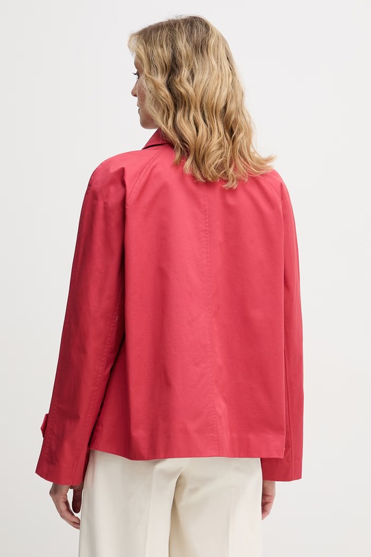 Odzież United Colors of Benetton płaszcz damski bawełniany 2QJYDN09K czerwony