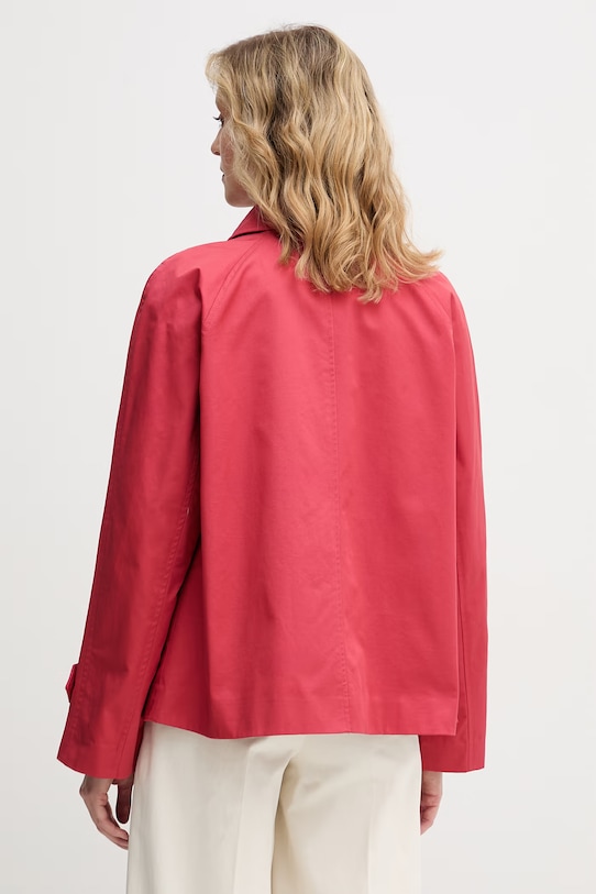 Odzież United Colors of Benetton płaszcz damski bawełniany 2QJYDN09K czerwony