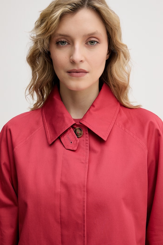 United Colors of Benetton płaszcz damski bawełniany czerwony 2QJYDN09K