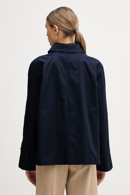 Odzież United Colors of Benetton płaszcz damski bawełniany 2QJYDN09K granatowy