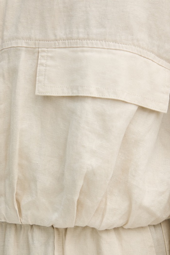 United Colors of Benetton prijelazna jakna ženska lanena 2AGHDN09B bež