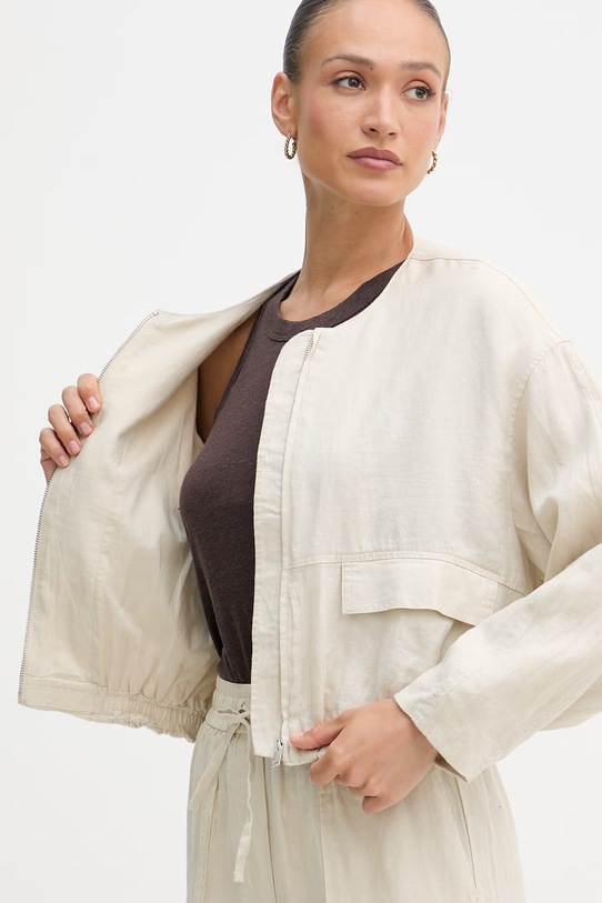 United Colors of Benetton prijelazna jakna ženska lanena 2AGHDN09B