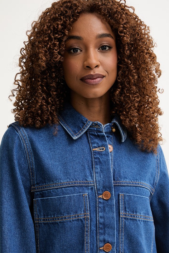 United Colors of Benetton džínová bunda dámská modrá 23C8DN097