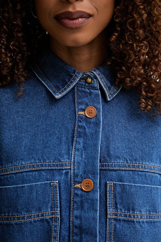 United Colors of Benetton džínová bunda dámská 23C8DN097 modrá