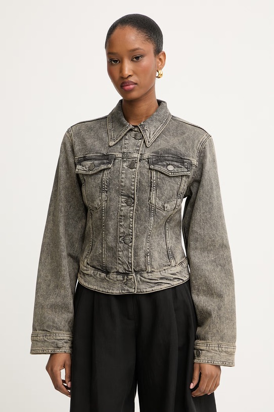 Pinko κοντό μπουφάν γυναικείο ντένιμ γκρί 106388.A34Y