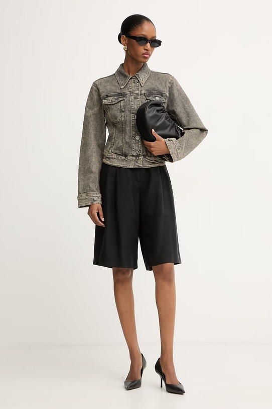 Pinko κοντό μπουφάν γυναικείο ντένιμ 106388.A34Y γκρί SS26