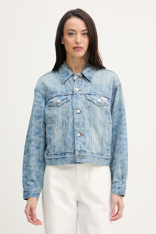 Calvin Klein Jeans bunda dámska modrá LV047F677G