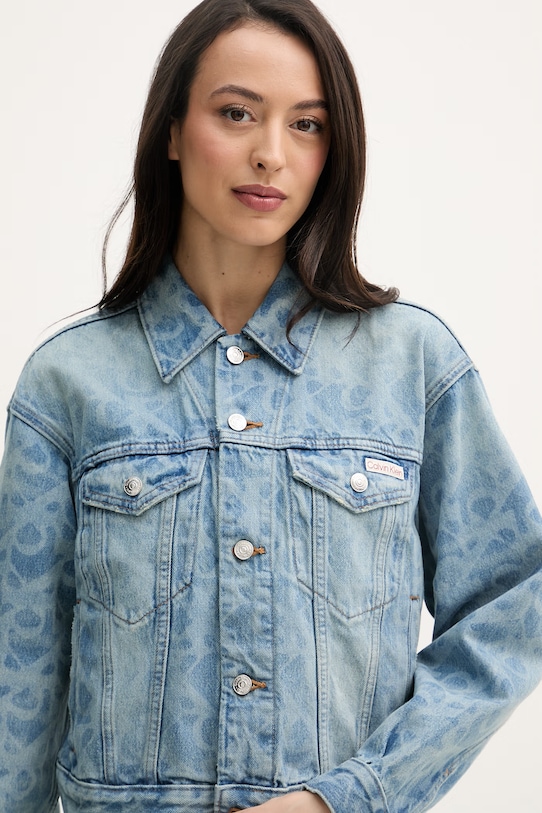 Calvin Klein Jeans bunda dámska modrá LV047F677G