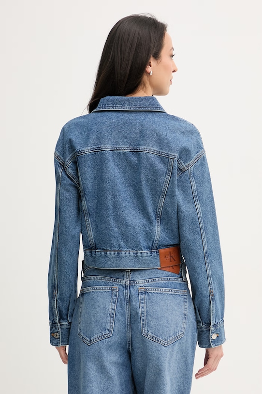 Oblečenie Calvin Klein Jeans prechodná bunda dámska rifľová LV047F681G modrá