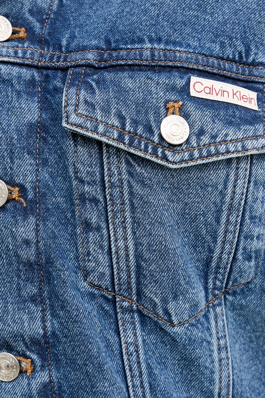 Calvin Klein Jeans prechodná bunda dámska rifľová LV047F681G modrá