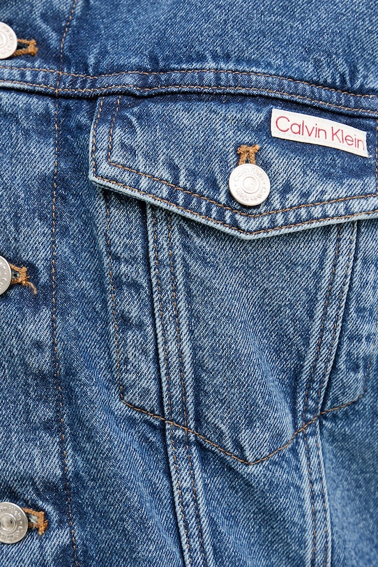 Calvin Klein Jeans prechodná bunda dámska rifľová LV047F681G modrá