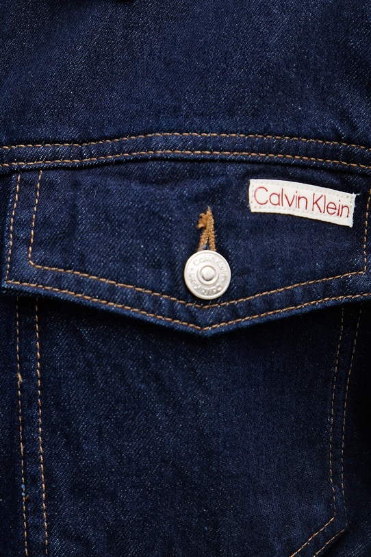 Calvin Klein Jeans jakna ženska denimasta LV047F758G mornarsko modra